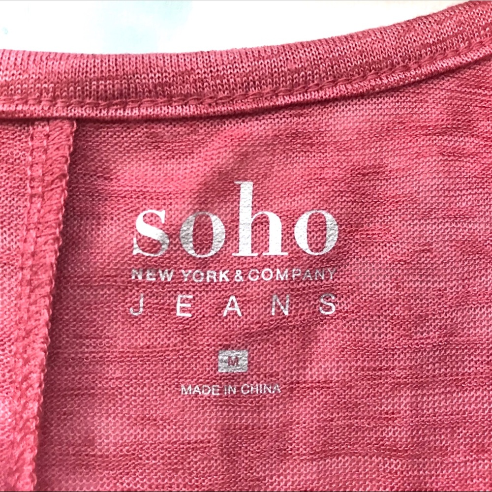NWT Soho Jeans New York & Company Peach & Gold Top - Picture 8 of 11